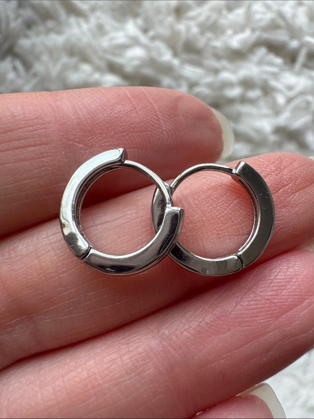 Bundle of Two Silver Tone Hoops